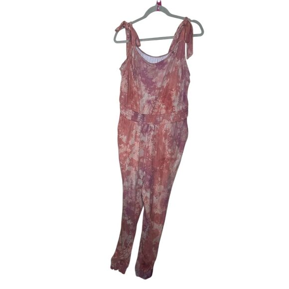 Torrid Women's 2XL Pink Tie-Dye Jumpsuit Adjustable Straps Plus Size - Picture 1 of 4